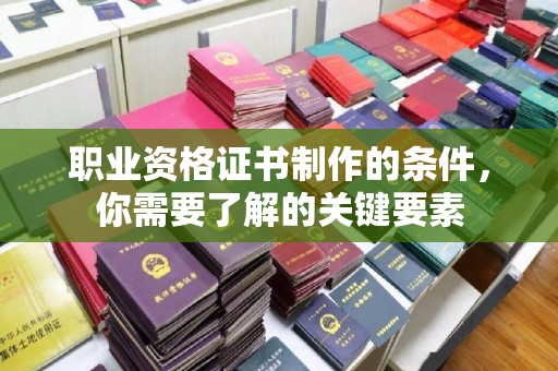泽普职业资格证书制作的条件，你需要了解的关键要素
