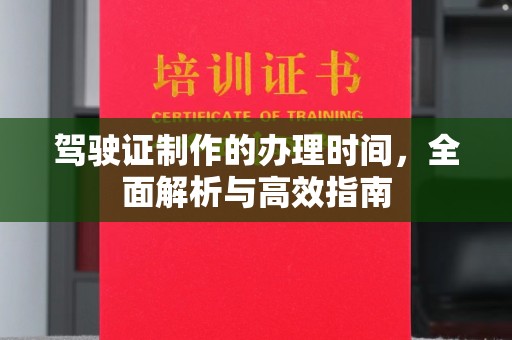 泽普驾驶证制作的办理时间，全面解析与高效指南