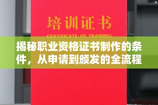 泽普揭秘职业资格证书制作的条件，从申请到颁发的全流程解析